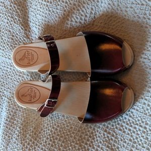 Kurier Abby high base clogs, Ruby, size 42